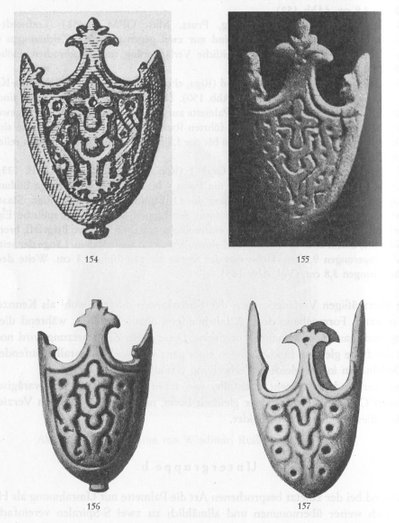  Examples of sword scabbard chapes from the Curonian-East Prussian group, subgroup b