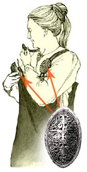 How tortoise brooch was worn