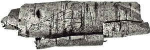 Viking ship image carved in bark scroll 10th century